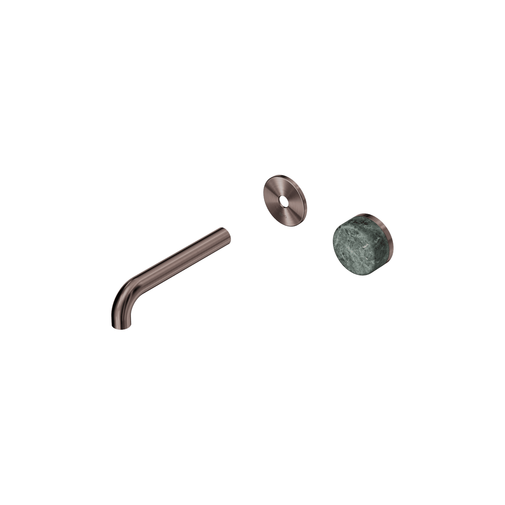 Serenity Wall Basin Mixer 160mm Spout Verde Alpi Handle Brushed Bronze gallery detail image