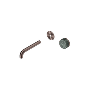 Serenity Wall Basin Mixer 160mm Spout Verde Alpi Handle Brushed Bronze gallery detail image