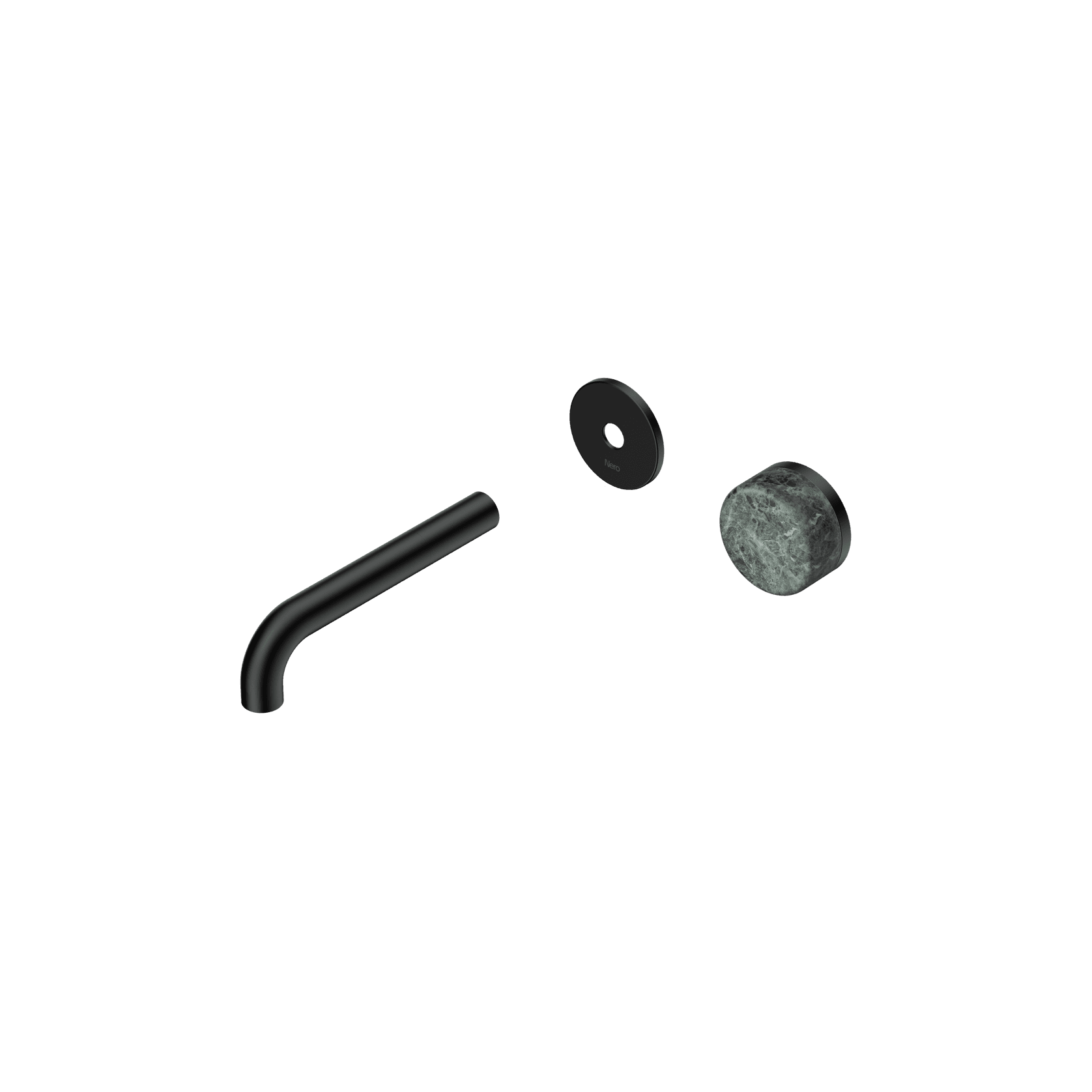 Serenity Wall Basin Mixer 160mm Spout Verde Alpi Handle Matte Black gallery detail image