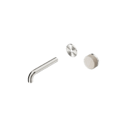 Serenity Wall Basin Mixer 160mm Spout Rome Travertine Handle Brushed Nickel gallery detail image