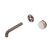 Serenity Wall Basin Mixer 160mm Spout Rome Travertine Handle Brushed Bronze gallery detail image