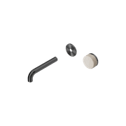 Serenity Wall Basin Mixer 160mm Spout Rome Travertine Handle Gun Metal gallery detail image