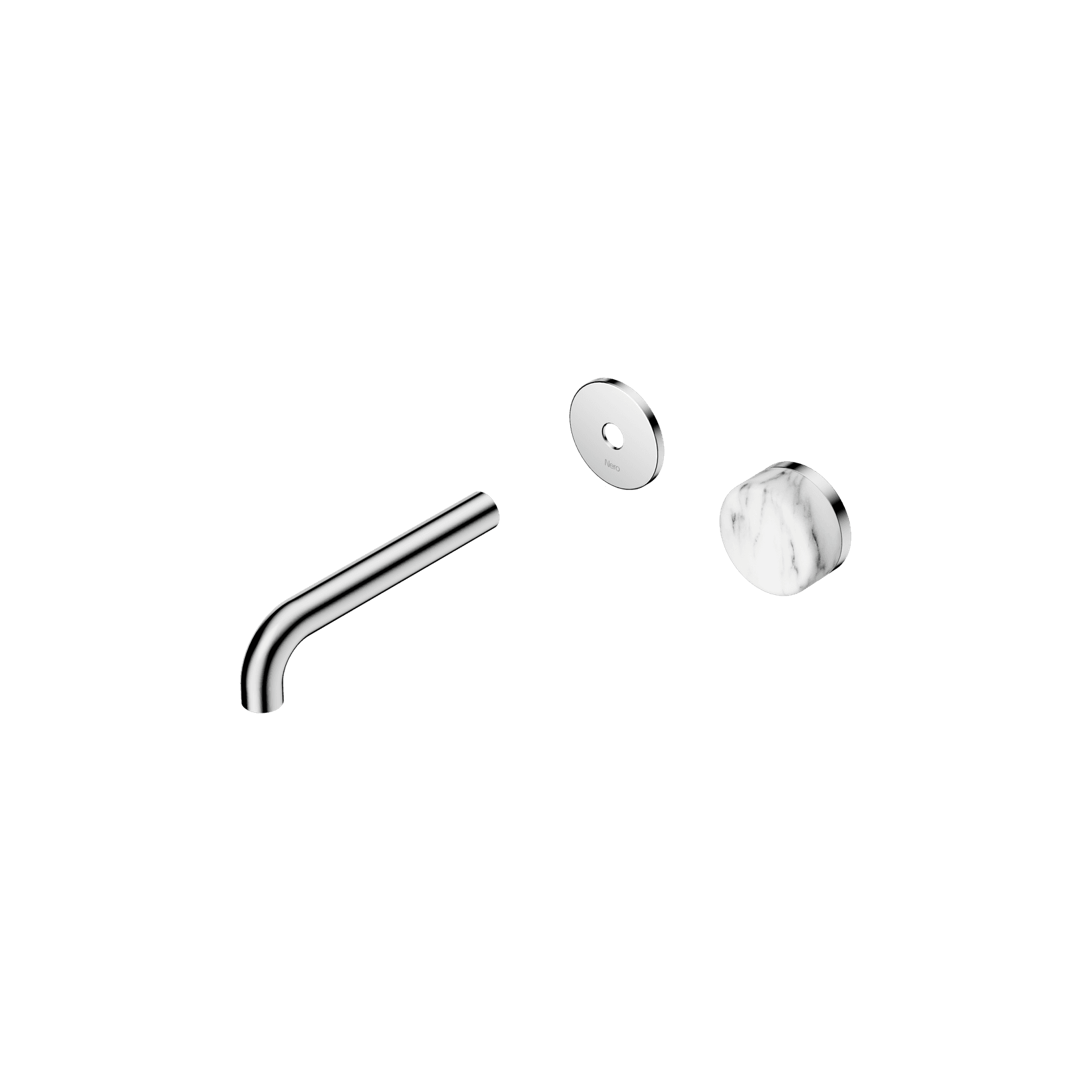 Serenity Wall Basin Mixer 160mm Spout Arabescato Corchia Handle Chrome gallery detail image