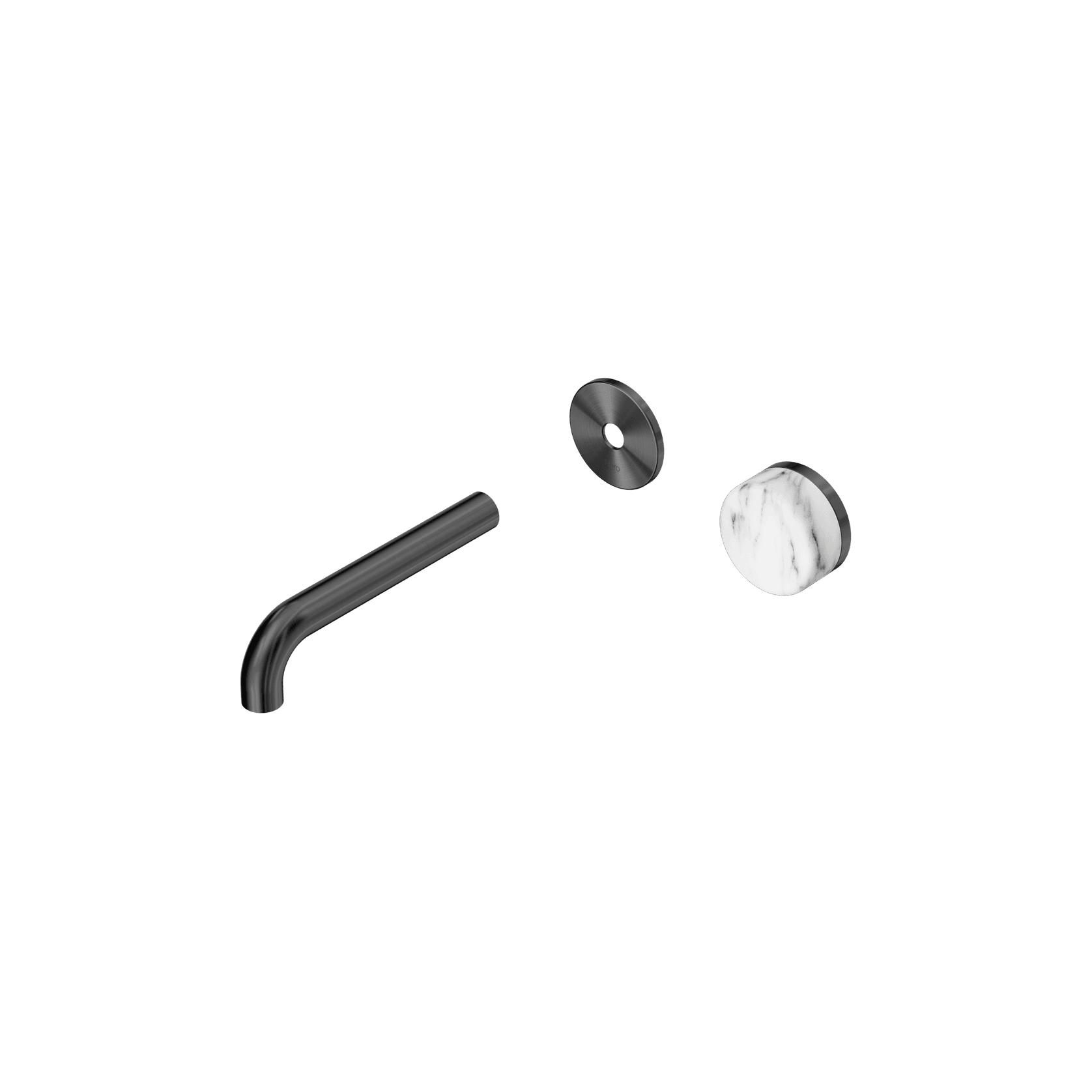 Serenity Wall Basin Mixer 160mm Spout Arabescato Corchia Handle Gun Metal gallery detail image