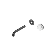 Serenity Wall Basin Mixer 160mm Spout Arabescato Corchia Handle Gun Metal gallery detail image