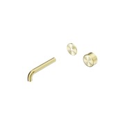 Serenity Wall Basin Mixer 160mm Spout Metal Handle Brushed Gold gallery detail image