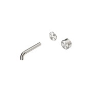 Serenity Wall Basin Mixer 160mm Spout Metal Handle Brushed Nickel gallery detail image
