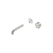 Serenity Wall Basin Mixer 160mm Spout Metal Handle Brushed Nickel gallery detail image