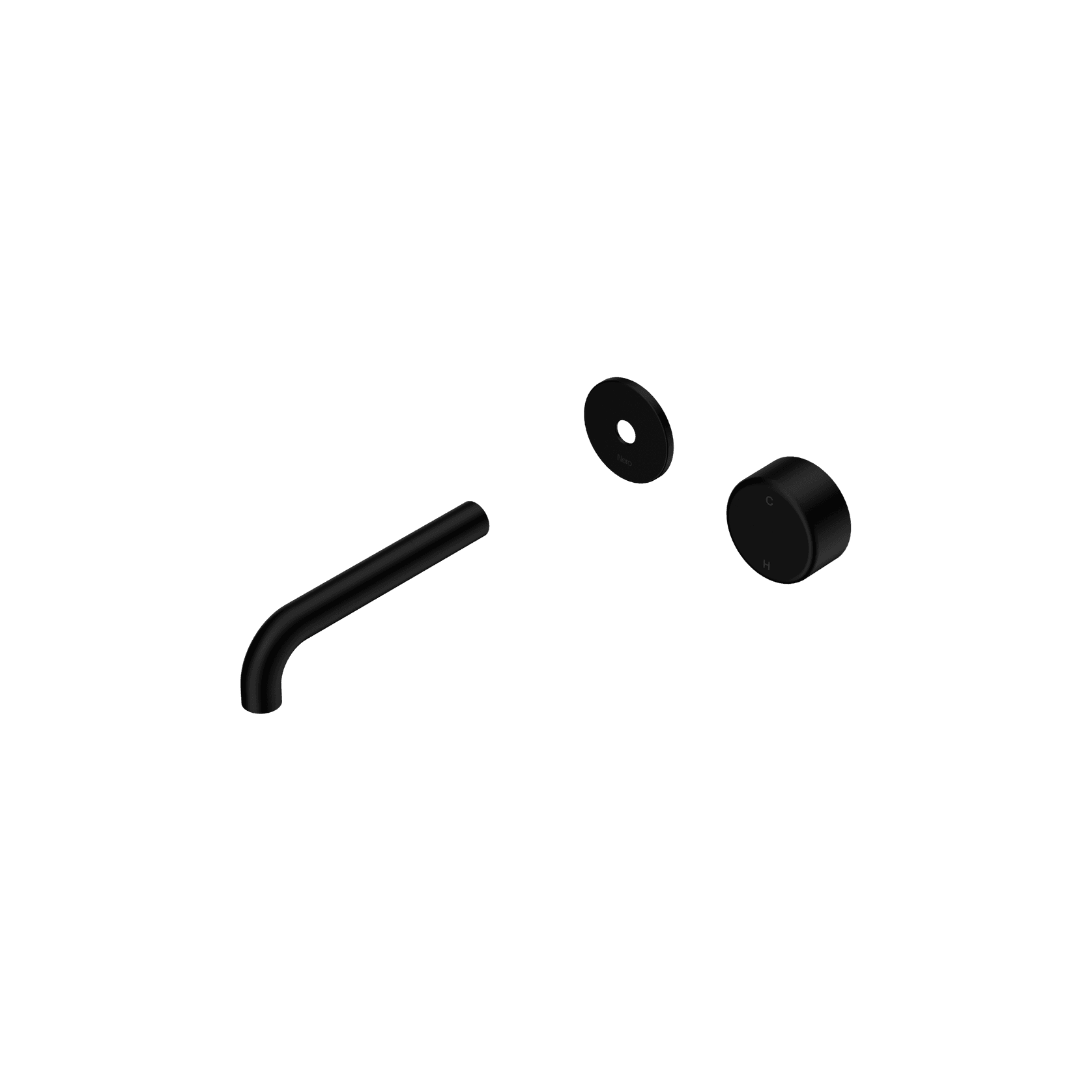 Serenity Wall Basin Mixer 160mm Spout Metal Handle Matte Black gallery detail image