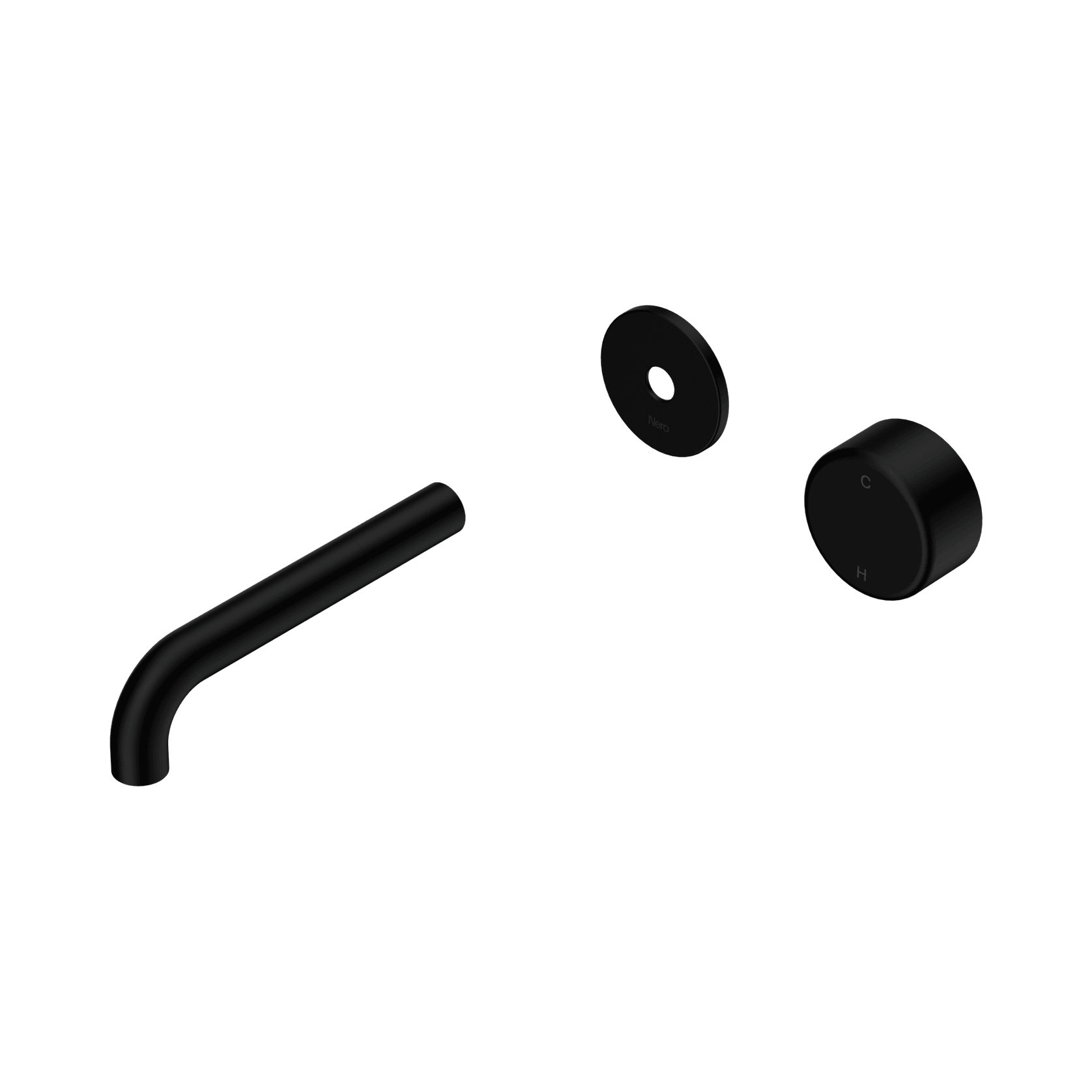 Serenity Wall Basin Mixer 160mm Spout Metal Handle Matte Black gallery detail image