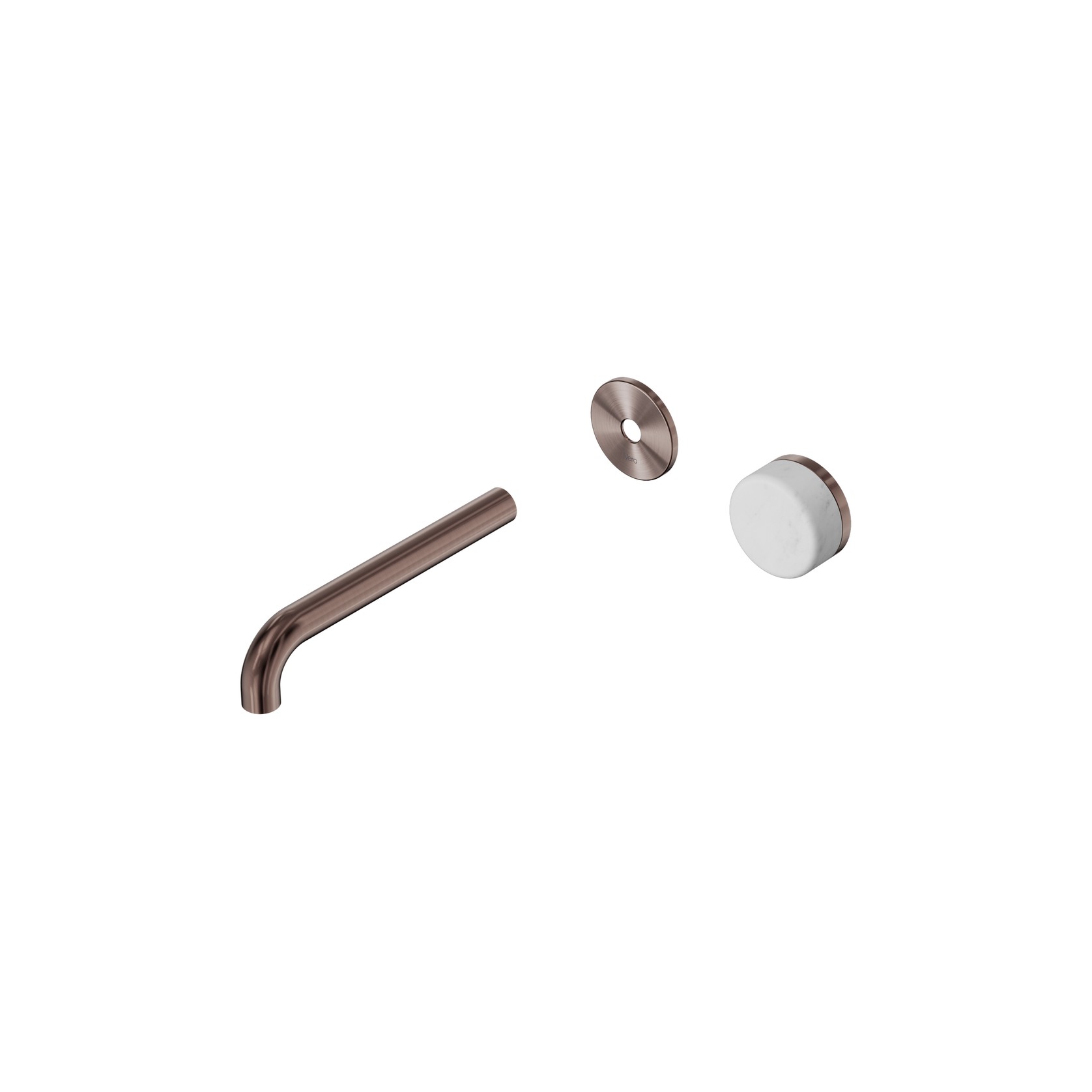 Serenity Wall Basin Mixer 185mm Spout Carrara Handle Brushed Bronze gallery detail image