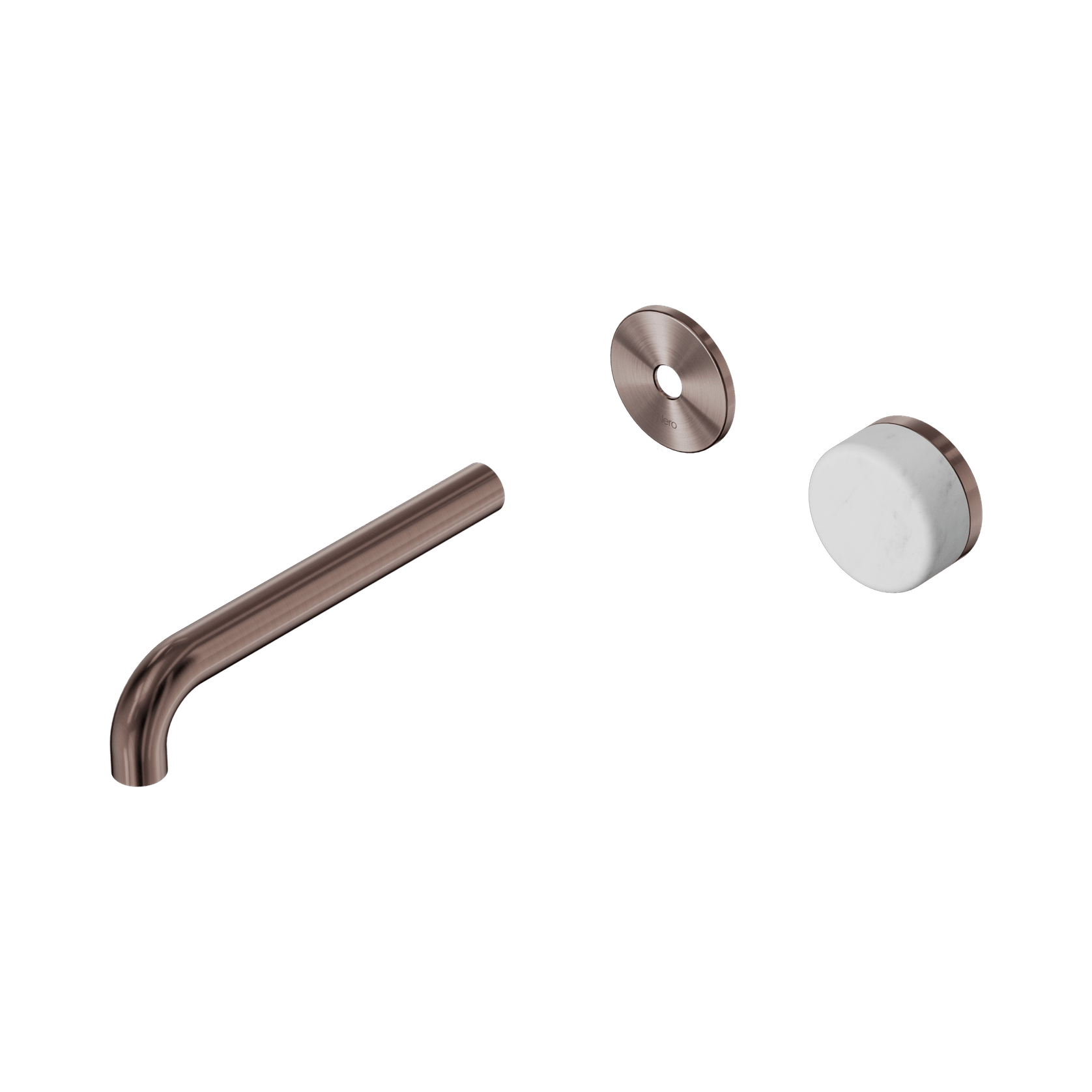Serenity Wall Basin Mixer 185mm Spout Carrara Handle Brushed Bronze gallery detail image