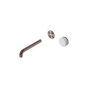Serenity Wall Basin Mixer 185mm Spout Carrara Handle Brushed Bronze gallery detail image