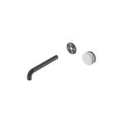 Serenity Wall Basin Mixer 185mm Spout Carrara Handle Gun Metal gallery detail image