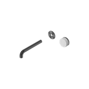 Serenity Wall Basin Mixer 185mm Spout Carrara Handle Gun Metal gallery detail image