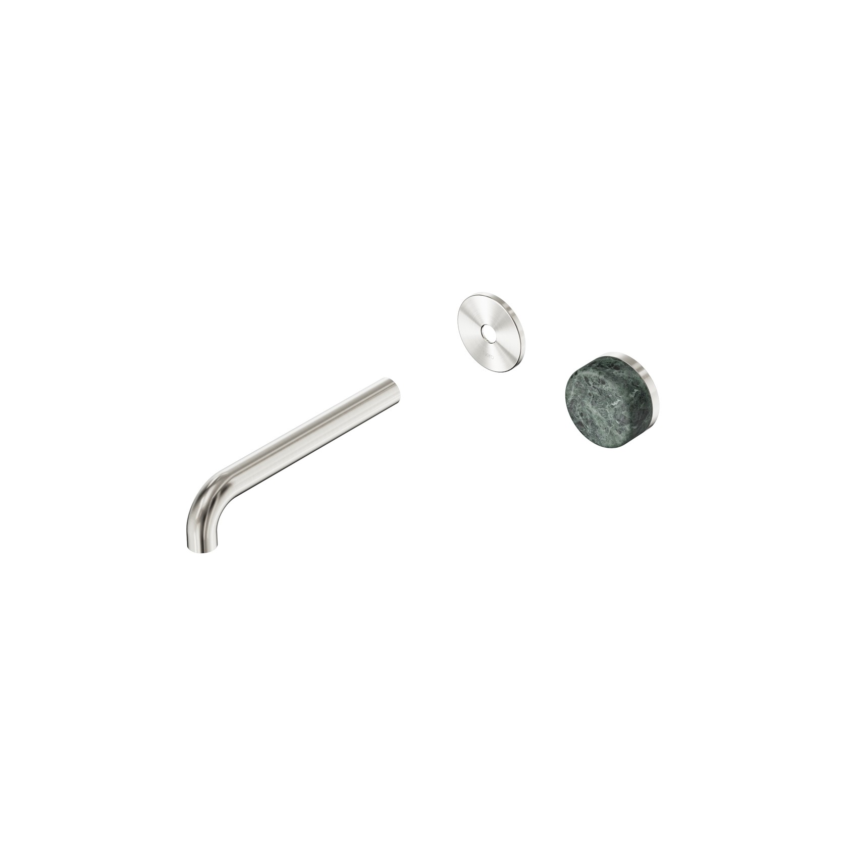 Serenity Wall Basin Mixer 185mm Spout Verde Alpi Handle Brushed Nickel gallery detail image