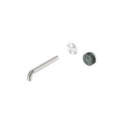 Serenity Wall Basin Mixer 185mm Spout Verde Alpi Handle Brushed Nickel gallery detail image