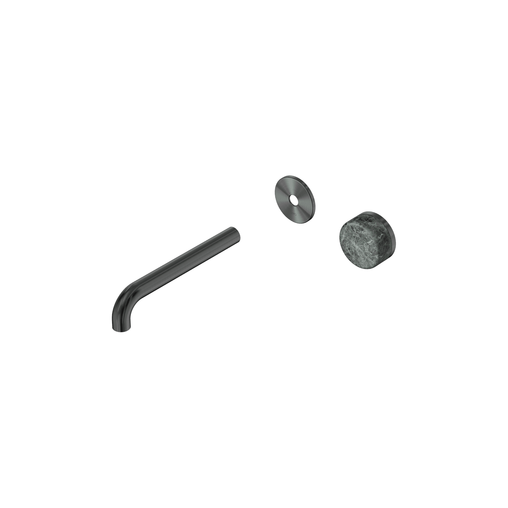 Serenity Wall Basin Mixer 185mm Spout Verde Alpi Handle Gun Metal gallery detail image