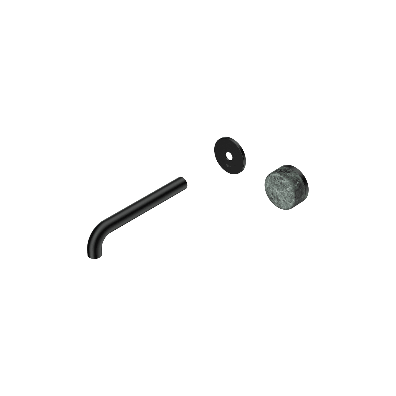 Serenity Wall Basin Mixer 185mm Spout Verde Alpi Handle Matte Black gallery detail image