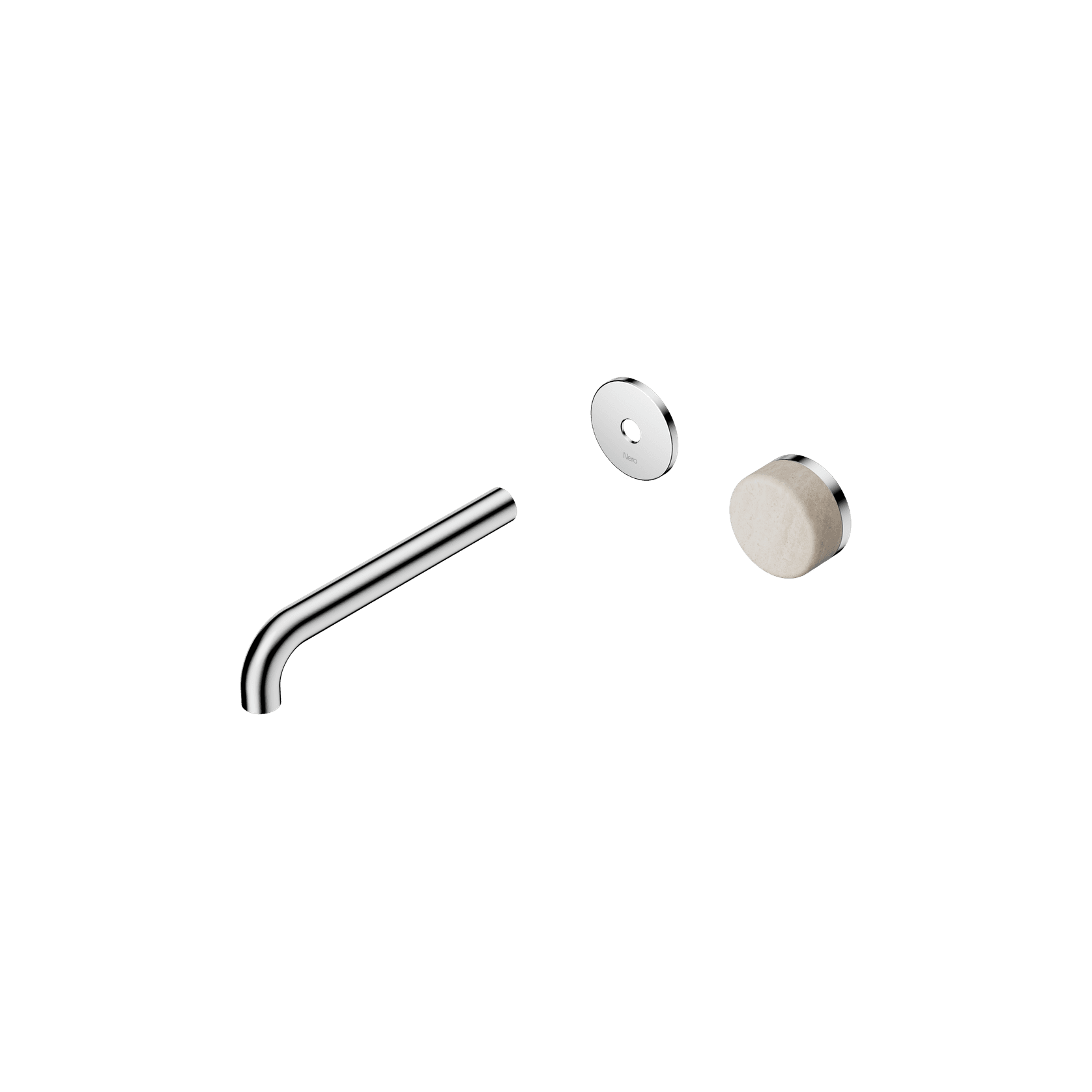 Serenity Wall Basin Mixer 185mm Spout Rome Travertine Handle Chrome gallery detail image