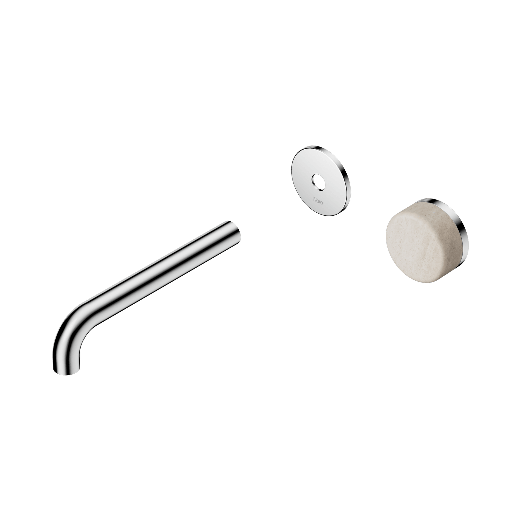 Serenity Wall Basin Mixer 185mm Spout Rome Travertine Handle Chrome gallery detail image