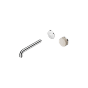 Serenity Wall Basin Mixer 185mm Spout Rome Travertine Handle Chrome gallery detail image