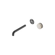 Serenity Wall Basin Mixer 185mm Spout Rome Travertine Handle Gun Metal gallery detail image