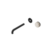 Serenity Wall Basin Mixer 185mm Spout Rome Travertine Handle Matte Black gallery detail image