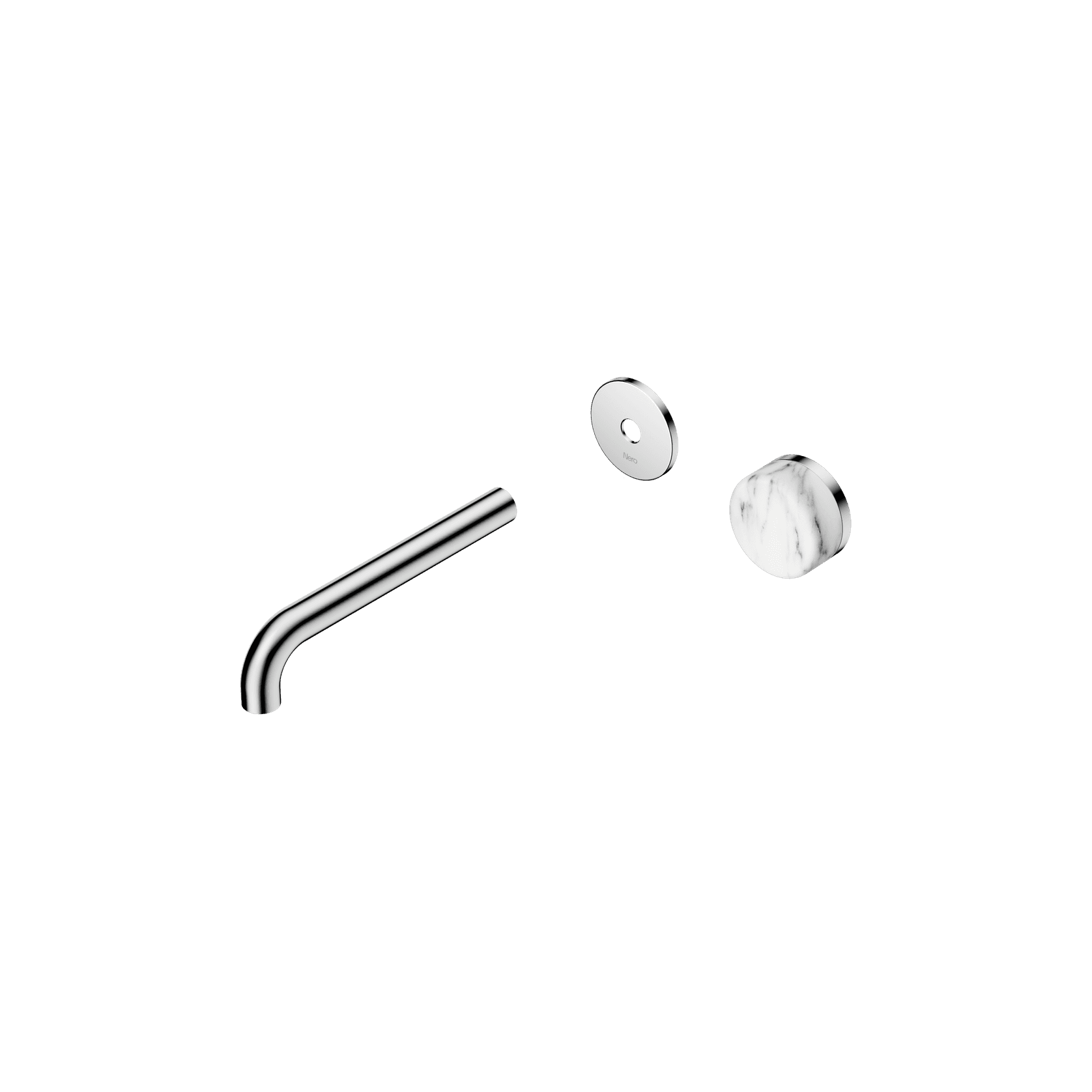 Serenity Wall Basin Mixer 185mm Spout Arabescato Corchia Handle Chrome gallery detail image