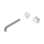 Serenity Wall Basin Mixer 185mm Spout Arabescato Corchia Handle Chrome gallery detail image