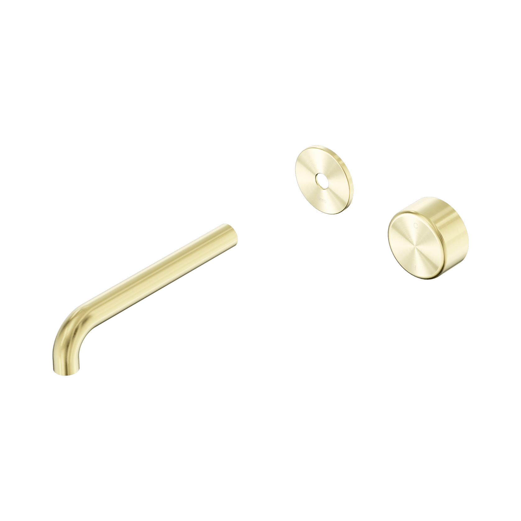 Serenity Wall Basin Mixer 185mm Spout Metal Handle Brushed Gold gallery detail image