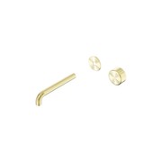 Serenity Wall Basin Mixer 185mm Spout Metal Handle Brushed Gold gallery detail image
