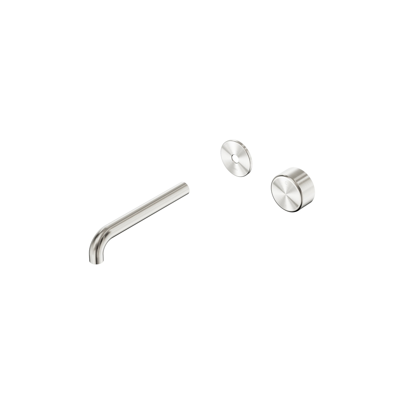 Serenity Wall Basin Mixer 185mm Spout Metal Handle Brushed Nickel gallery detail image