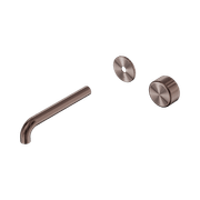Serenity Wall Basin Mixer 185mm Spout Metal Handle Brushed Bronze gallery detail image