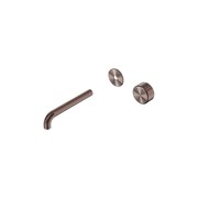 Serenity Wall Basin Mixer 185mm Spout Metal Handle Brushed Bronze gallery detail image