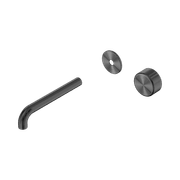 Serenity Wall Basin Mixer 185mm Spout Metal Handle Gun Metal gallery detail image