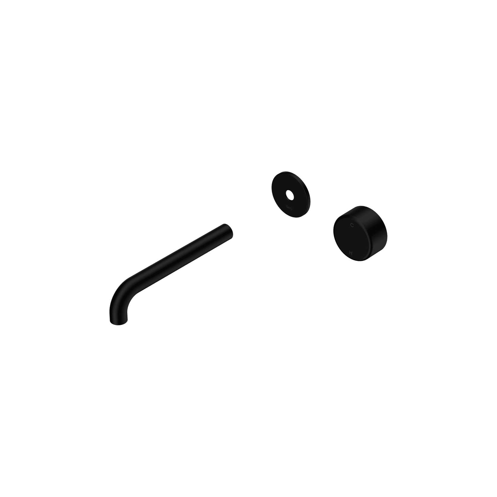 Serenity Wall Basin Mixer 185mm Spout Metal Handle Matte Black gallery detail image