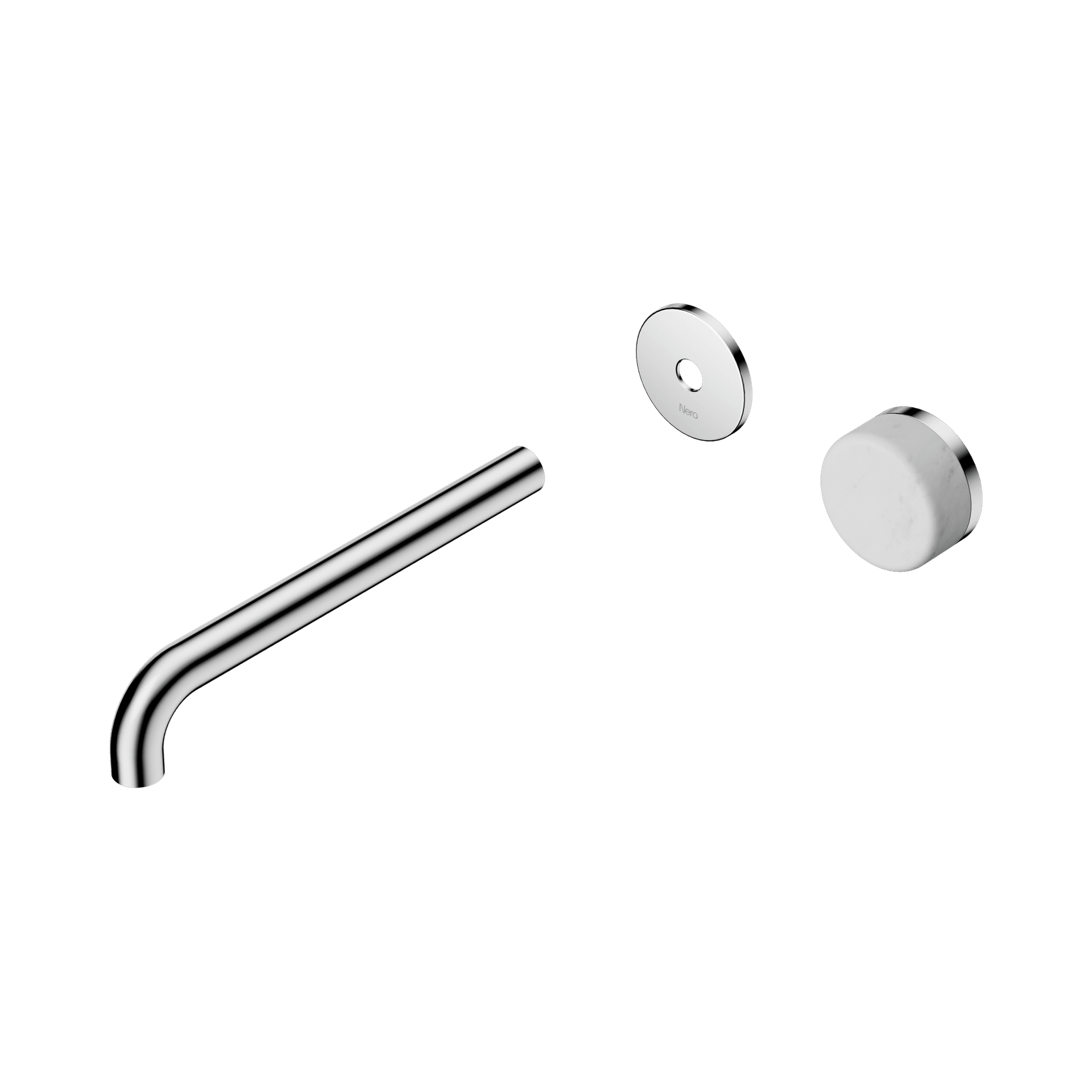 Serenity Wall Basin Mixer 220mm Spout Carrara Handle Chrome gallery detail image