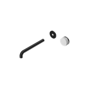 Serenity Wall Basin Mixer 220mm Spout Carrara Handle Matte Black gallery detail image