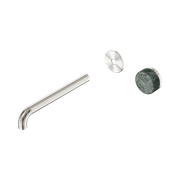 Serenity Wall Basin Mixer 220mm Spout Verde Alpi Handle Brushed Nickel gallery detail image