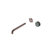 Serenity Wall Basin Mixer 220mm Spout Verde Alpi Handle Brushed Bronze gallery detail image