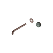 Serenity Wall Basin Mixer 220mm Spout Verde Alpi Handle Brushed Bronze gallery detail image