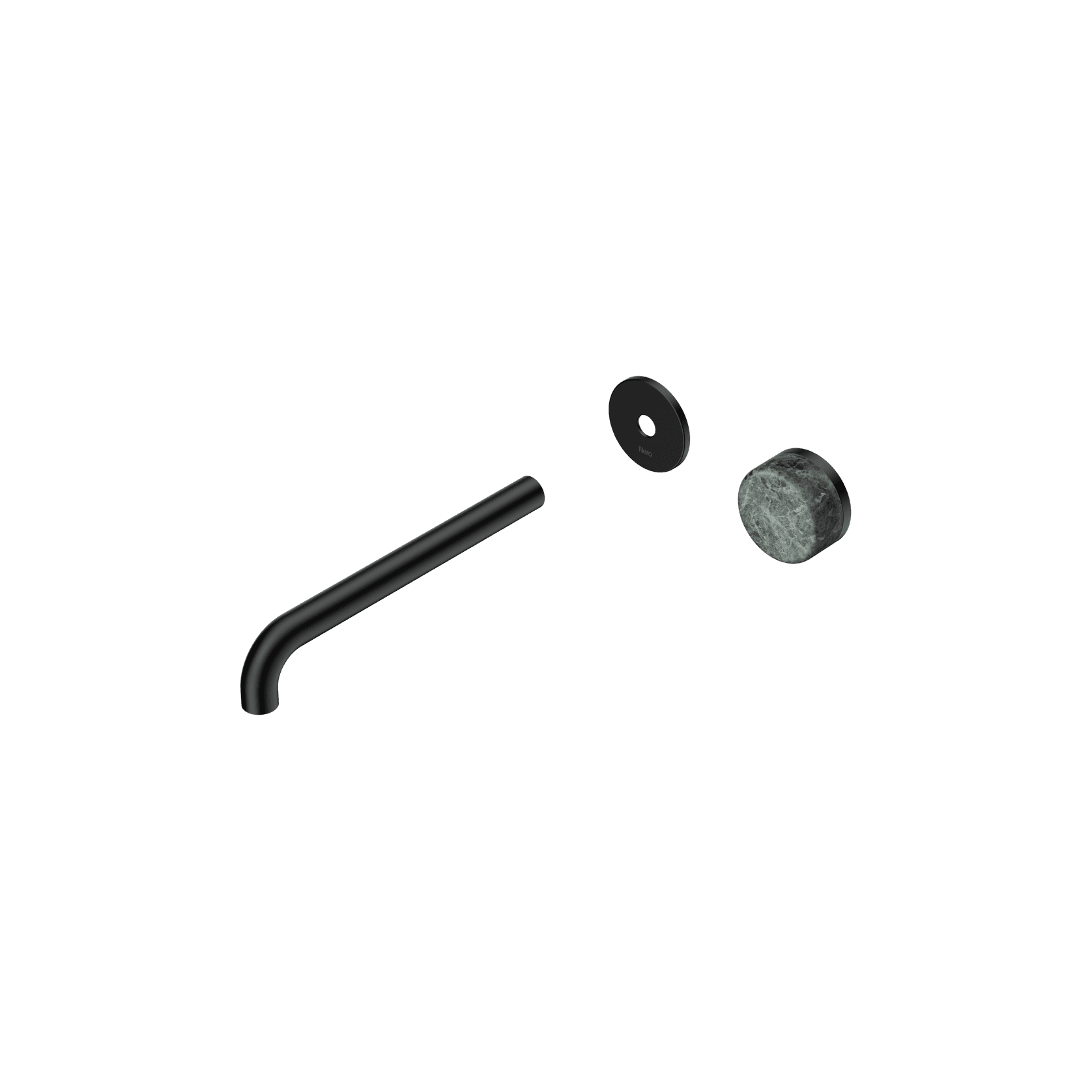 Serenity Wall Basin Mixer 220mm Spout Verde Alpi Handle Matte Black gallery detail image