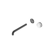 Serenity Wall Basin Mixer 220mm Spout Arabescato Corchia Handle Gun Metal gallery detail image