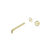 Serenity Wall Basin Mixer 220mm Spout Metal Handle Brushed Gold gallery detail image