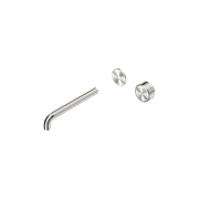 Serenity Wall Basin Mixer 220mm Spout Metal Handle Brushed Nickel gallery detail image