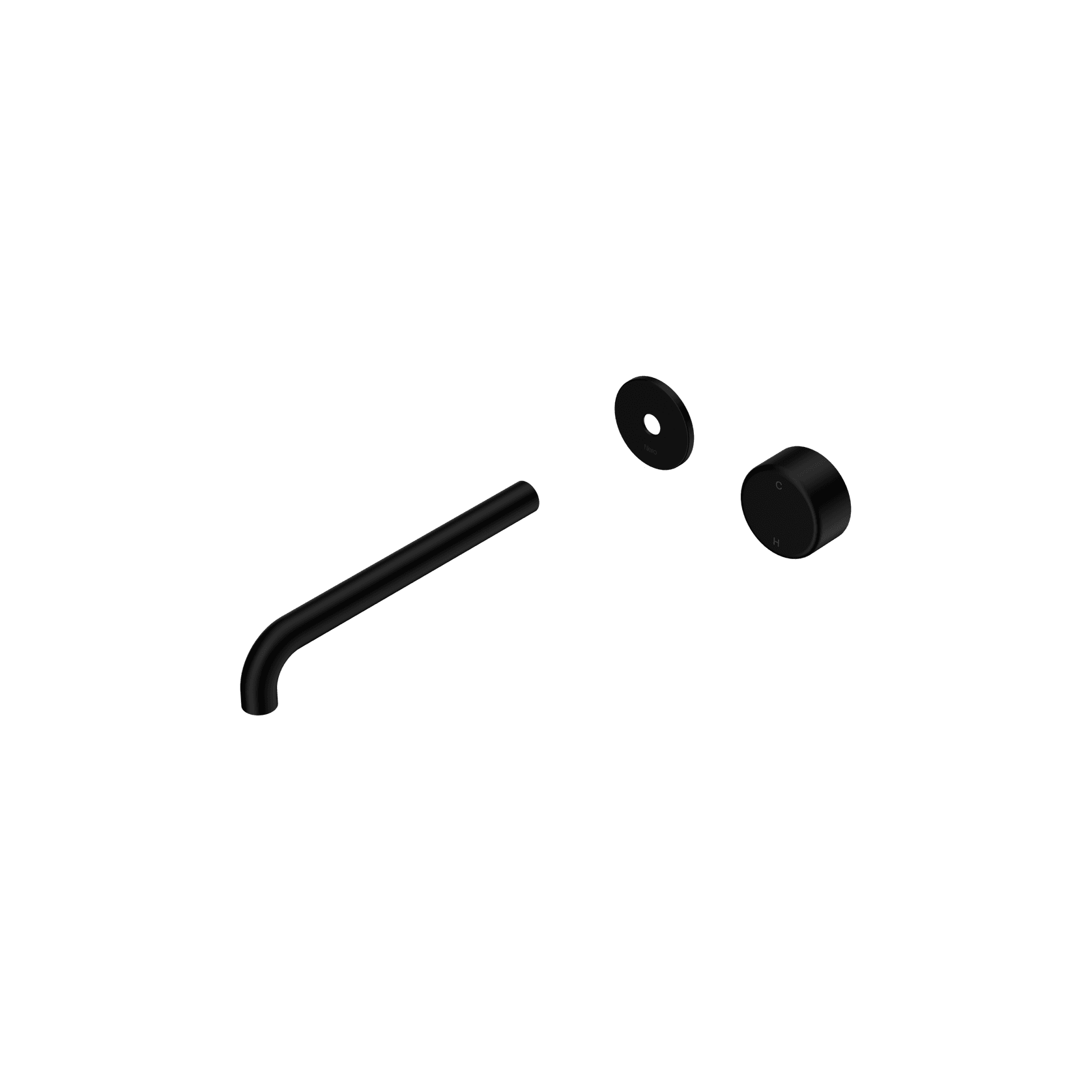 Serenity Wall Basin Mixer 220mm Spout Metal Handle Matte Black gallery detail image