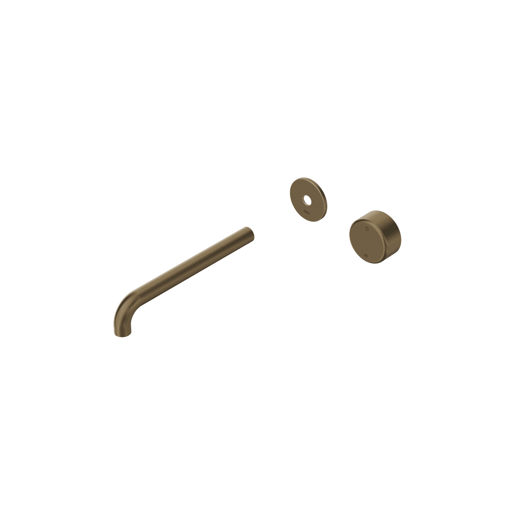 Serenity Progressive Wall Basin Mixer 220mm Spout With Metal Handle Trim Kit Only Tumbled Antique Brass gallery detail image