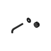 Serenity Wall Basin Mixer 160mm Spout Marquina Black Handle Matte Black gallery detail image