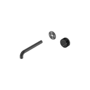 Serenity Wall Basin Mixer 185mm Spout Marquina Black Handle Gun Metal gallery detail image